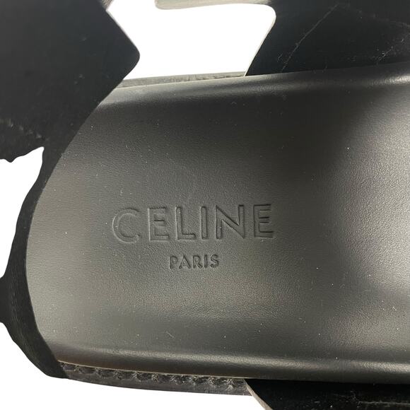 Celine Outdoor Bulky 45mm Calfskin Platform Sandal Lug Sole Black Size 38 - Picture 14 of 15